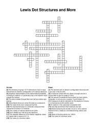 Lewis Dot Structures and More crossword puzzle