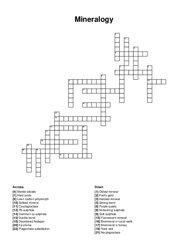 Mineralogy crossword puzzle