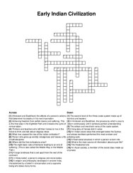Early Indian Civilization crossword puzzle