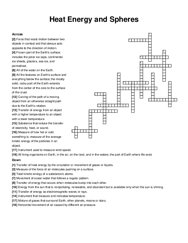 Heat Energy and Spheres crossword puzzle