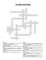 GLOBALIZATION crossword puzzle
