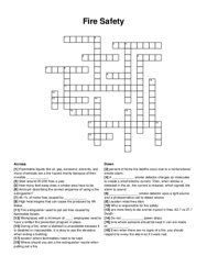 Fire Safety crossword puzzle
