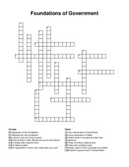 Foundations of Government crossword puzzle