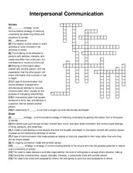 Interpersonal Communication crossword puzzle