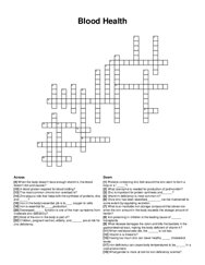 Blood Health crossword puzzle