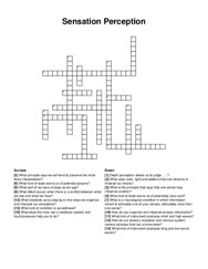 Sensation Perception crossword puzzle