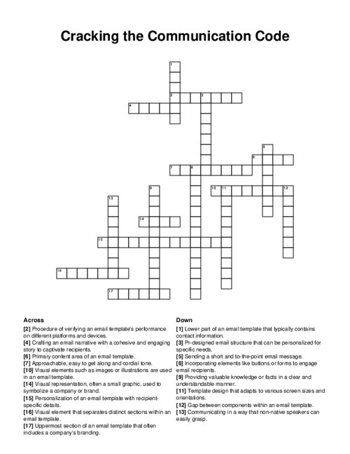 Cracking the Communication Code Crossword Puzzle