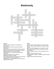 Biodiversity crossword puzzle