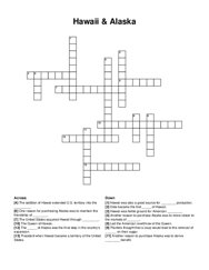 Hawaii & Alaska crossword puzzle