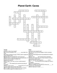 Planet Earth: Caves crossword puzzle