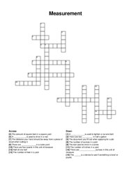 Measurement crossword puzzle