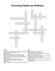 Promoting Health and Wellness crossword puzzle