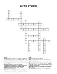 Earths Systems crossword puzzle
