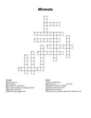 Minerals crossword puzzle