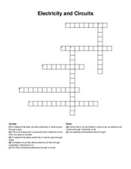 Electricity and Circuits crossword puzzle