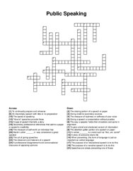 Public Speaking crossword puzzle