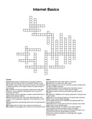 Internet Basics crossword puzzle
