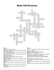 Basic Cell Structure crossword puzzle