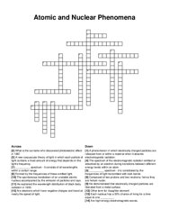 Atomic and Nuclear Phenomena crossword puzzle