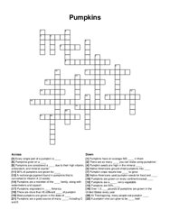 Pumpkins crossword puzzle