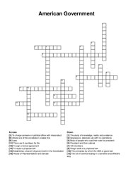 American Government crossword puzzle