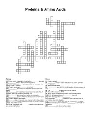 Proteins & Amino Acids crossword puzzle