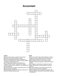 Accountant crossword puzzle