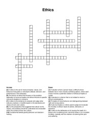 Ethics crossword puzzle