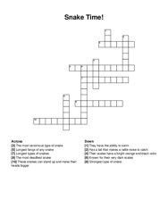 Snake Time! crossword puzzle