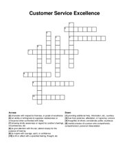 Customer Service Excellence crossword puzzle