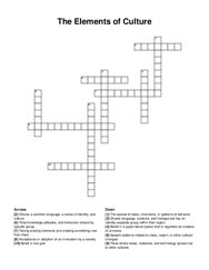 The Elements of Culture crossword puzzle