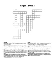 Legal Terms T crossword puzzle