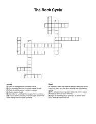 The Rock Cycle crossword puzzle