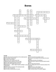 Bones crossword puzzle