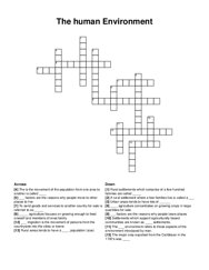 The human Environment crossword puzzle