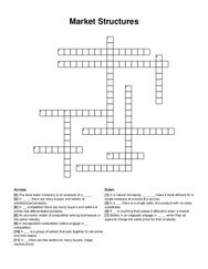 Market Structures crossword puzzle