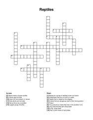 Reptiles crossword puzzle