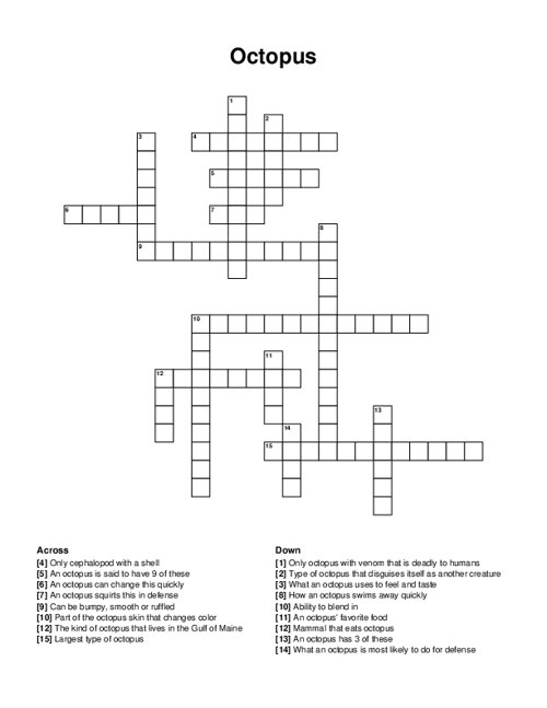 Octopus Crossword Puzzle