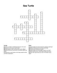 Sea Turtle crossword puzzle
