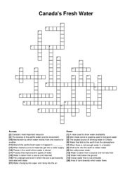Canadas Fresh Water crossword puzzle