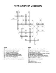 North American Geography crossword puzzle