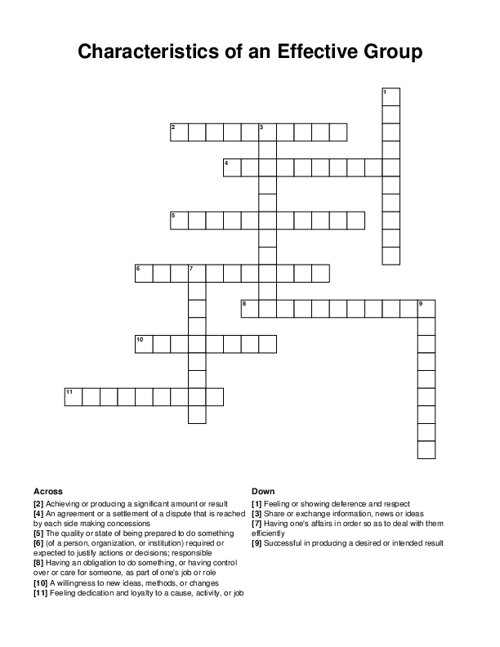 Characteristics of an Effective Group Crossword Puzzle