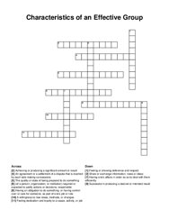 Characteristics of an Effective Group crossword puzzle