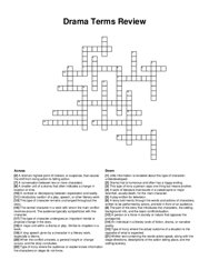 Drama Terms Review crossword puzzle