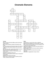 Cinematic Elements crossword puzzle