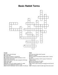 Basic Rabbit Terms crossword puzzle
