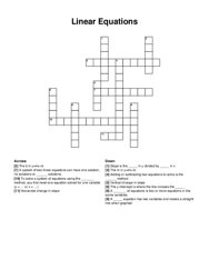 Linear Equations crossword puzzle