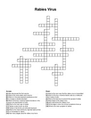 Rabies Virus crossword puzzle