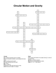 Circular Motion and Gravity crossword puzzle