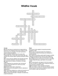 Wildfire Vocab crossword puzzle